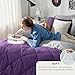 Bedsure Queen Comforter Set - 7 Pieces Reversible Purple Bedding, Queen Size Bed Set for All Seasons, Bed in a Bag with Down Alternative Comforter, Sheets, Pillowcases & Shams
