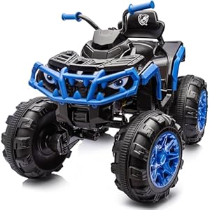 Shark Kids ATV 4 Wheeler, 24V 4WD E...