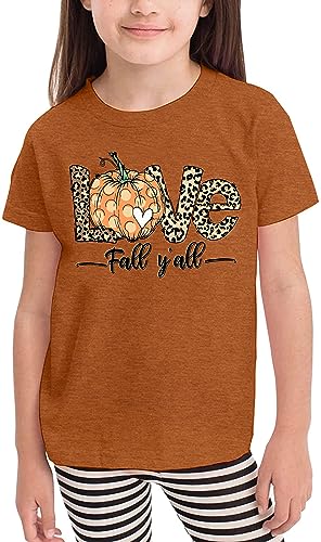 Toddler Fall Shirt for Girls Boys Halloween Shirts Pumpkin Graphic Clothes Kids Thanksgiving Short Sleeve Tee Tops2