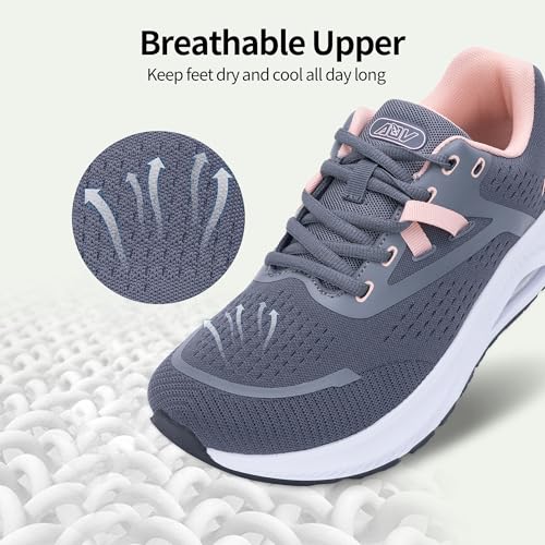 Image of AOV Wide Toe Box Shoes Women Arch Support Walking Shoes Plantar Fasciitis Orthotic Tennis Sneakers