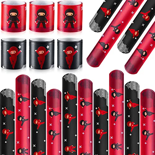Zomiboo 36 Pieces Ninjas Slap Bracelets for Ninjas Party Supplies Decorations Warrior Slap...