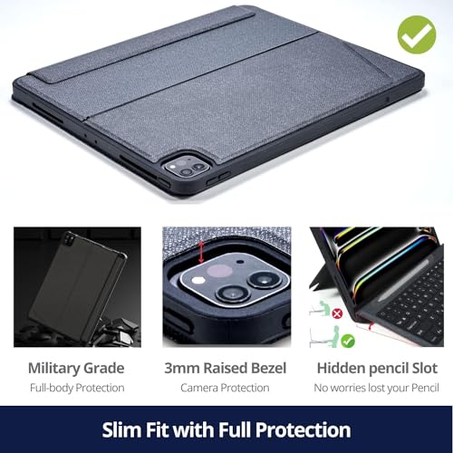 WIWU iPad 9th/8th/7th Generation Case with Keyboard, Detachable Case with Vertical Support, for Air 3rd, iPad Pro 10.5 inch,Trackpad,7 Color Backlit by WIWU - Image 4