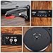 VOSTERIO Bluetooth Record Player, 3 Speed Turntable with Built-in Speakers, Retro LP Vinyl Player with BT Input & Output, FM Radio, USB & SD Card Recording, Aux in, LED Display