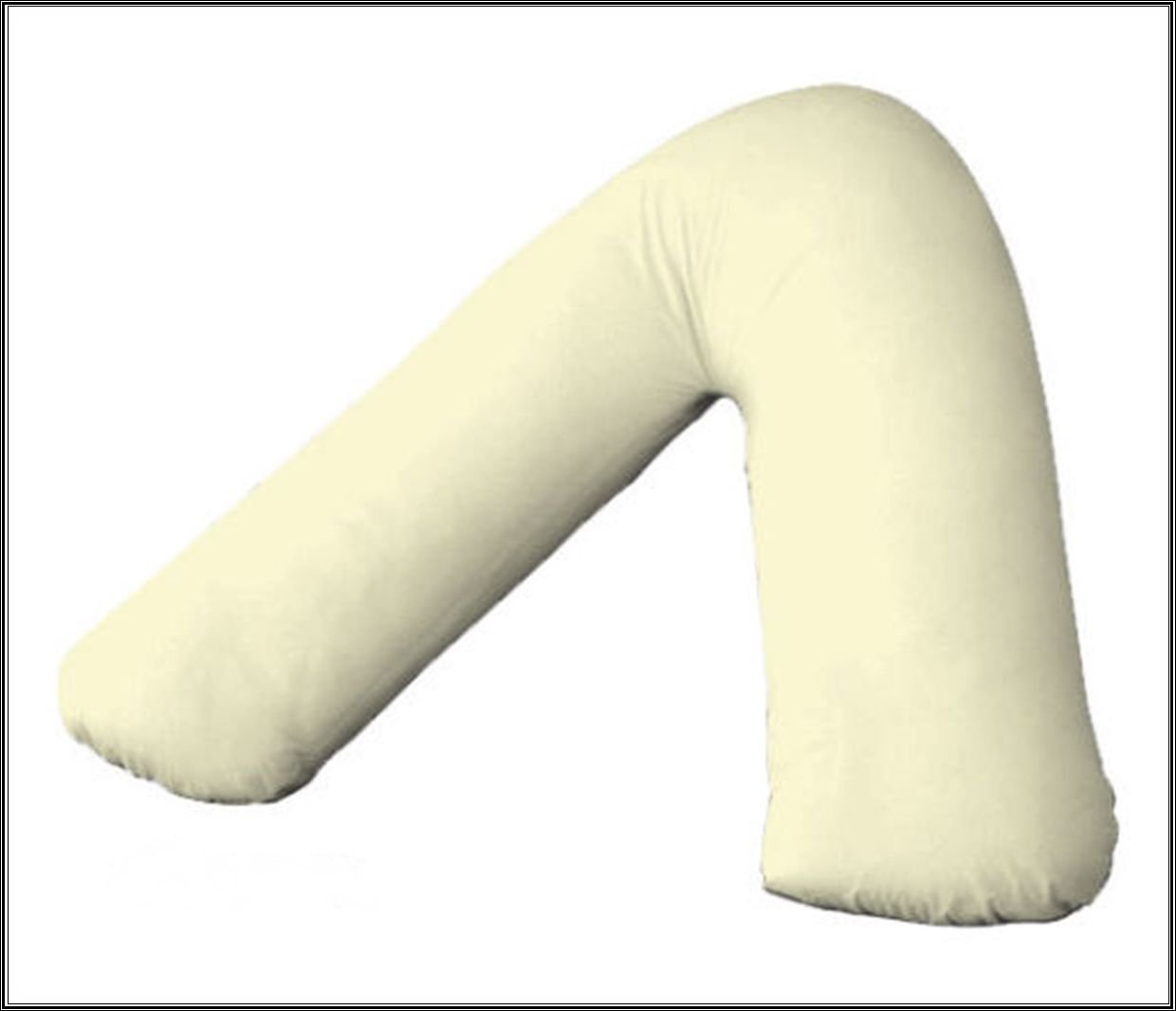 Amigozone Cream 2 Pack V Shaped Pillow Cases Covers, Pregnancy Maternity Orthopedic Support Nursing Pillow Cases V Pillows Cover (Cream)