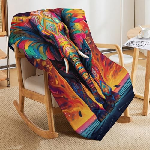Couverture éléphant chaude et douce lavable en machine pour lit - 8