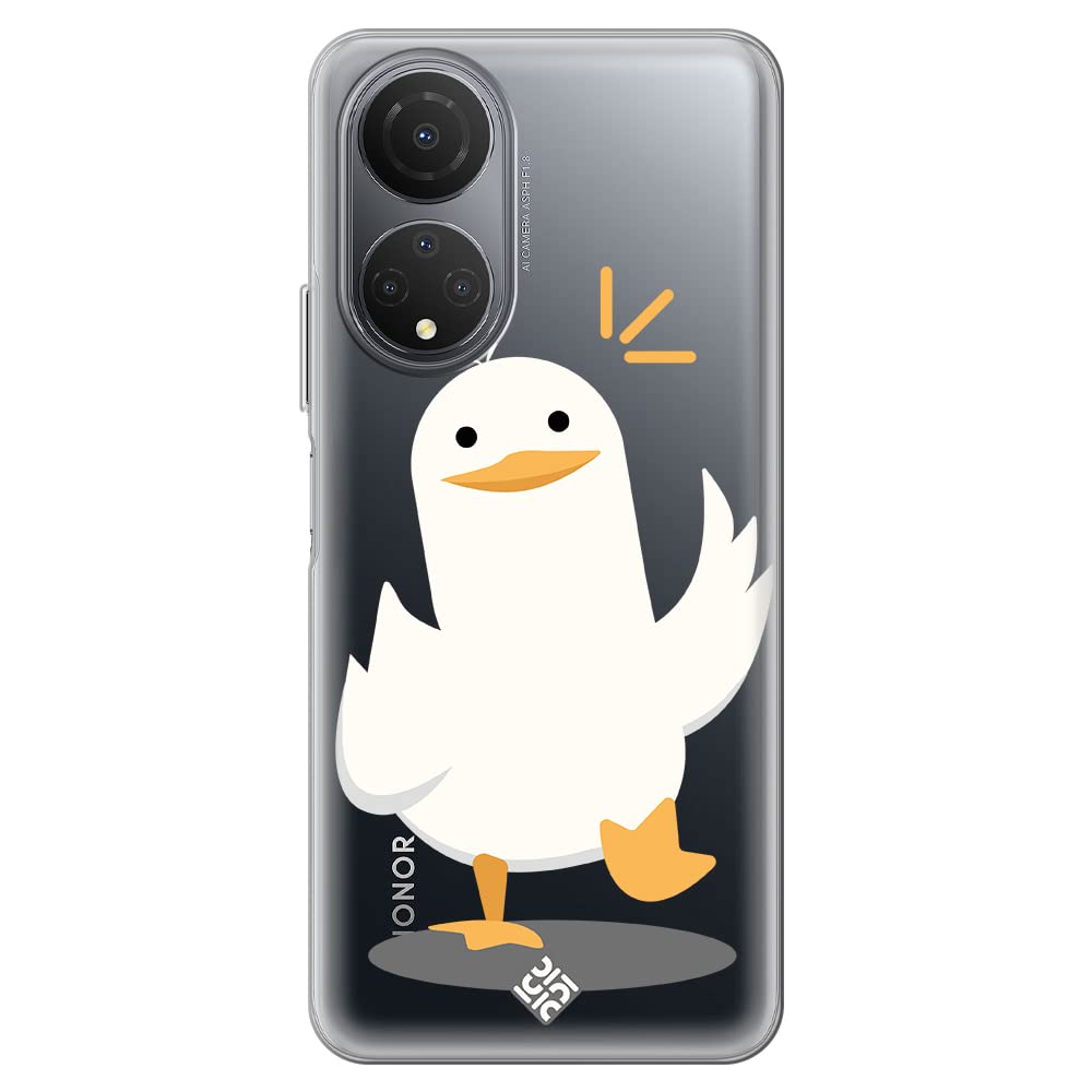 Movilshop Case for [Honor X7] Authentic Drawing [Walking Duck ] Flexible Silicone Transparent Case Cover Gel for Smartphone.