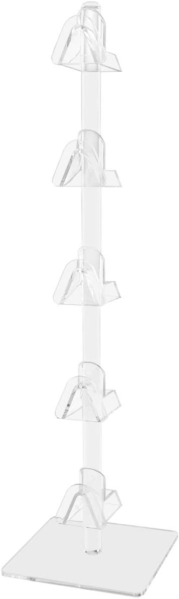 Marketing Holders 4 Pack Eyewear Holder Tabletop Display Stand Holds 5 Pairs of Eyeglasses or Sunglasses Clear Acrylic with Square Base for Tradeshows Expos Optical and Department Stores