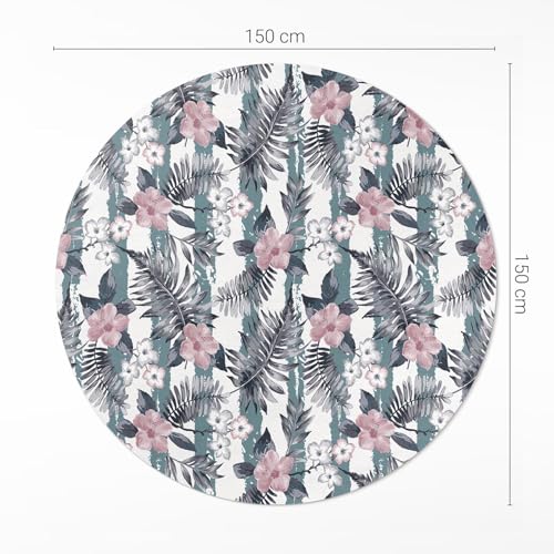 Tapis vinyle rond ø150 cm lavable et résistant pour décoration de maison moderne - 4