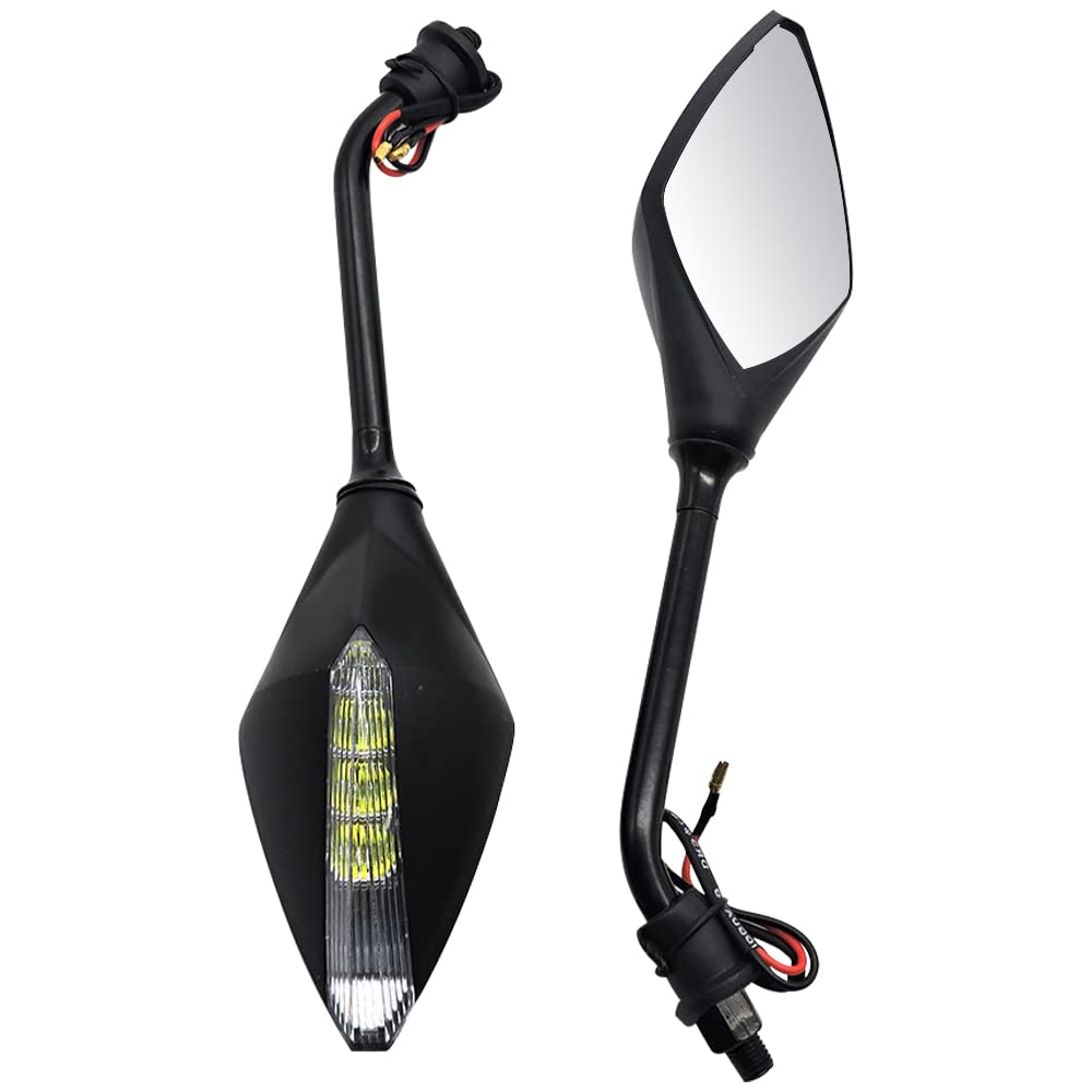 Rétroviseurs de moto Riloer, fer, rétroviseurs de moto en ABS avec verre haute définition, rétroviseur de moto à boulon de 10 mm avec clignotant