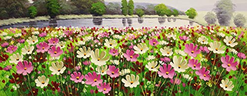 sale【ART】大野純一真筆(コスモス畑)サムホール 大野純一 コスモス畑
