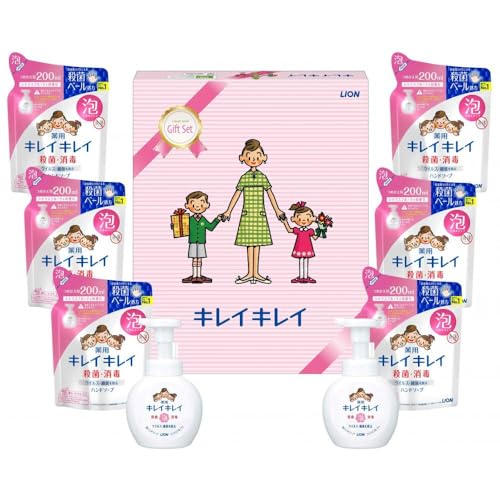 キレイキレイギフトセット E (薬用泡ハンドソープ 250ml × 2 & 詰替用 200ml × 6 )[キレイキレイ きれいきれい 殺菌 予防 石鹸 人気 ギフトセット 人気日用品 日用品 BA1032]