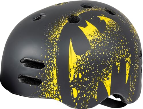Casco de bicicleta infantil Batman talla M de 55-58 cm negro y amarillo para niño urbano