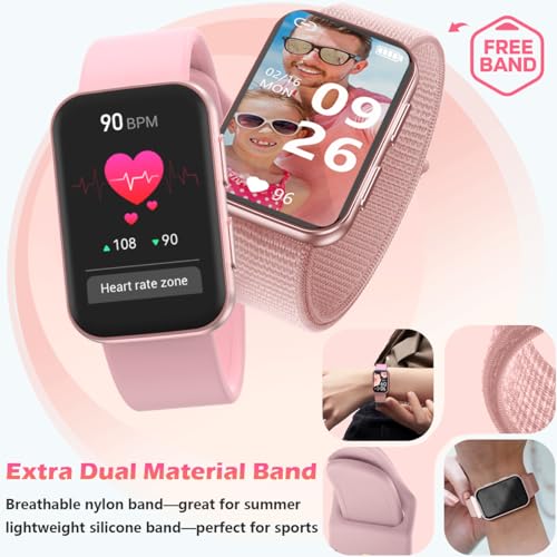Image of MorePro Health Fitness Tracker for Women Men, 24 /7 Heart Rate Blood Pressure & Oxygen Monitoring, Sleep Tracker, 100+ Sport Modes Smart Watch, IP68 Waterproof, 2 Bands, Compatible Android iOS