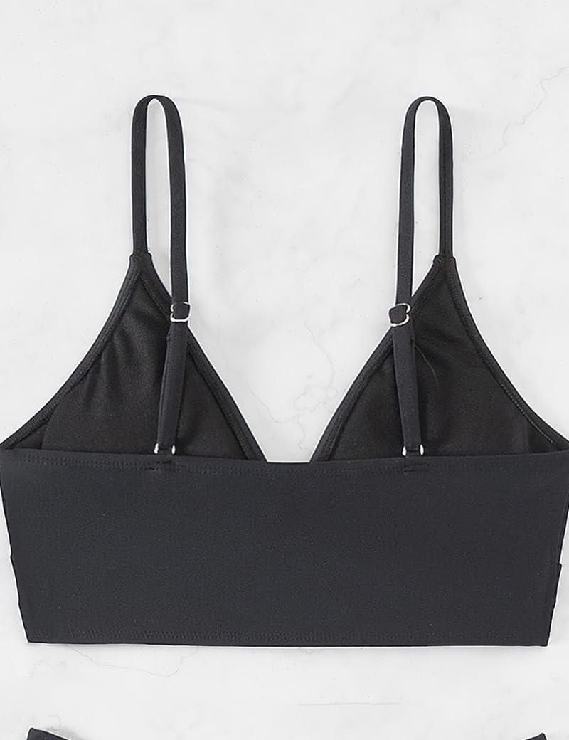 Tainehs Women's Bikini Tops V Neck Color Block Swimsuit Twist Front Bathing Suit - Image 5