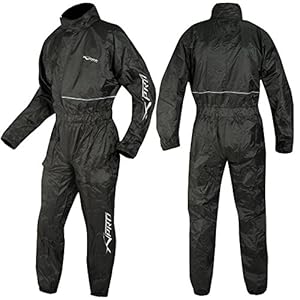 Combinaison Anti pluie 100% étanche Moto Scooter Custom 1 Pièce Nylon noir XXL