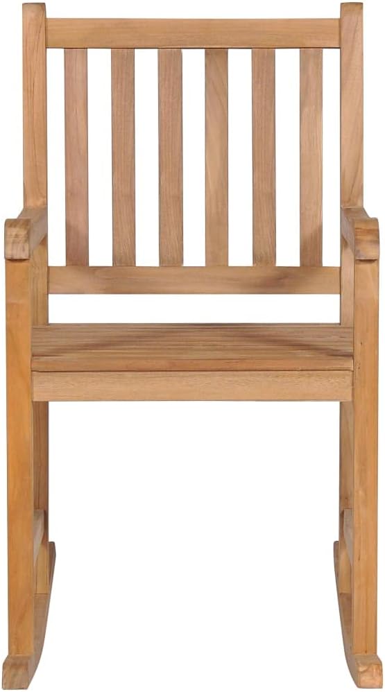 Rocking Chair with Taupe Cushion,Comfortable Outdoor Chairs,Backyard Lounge Chairs,Outdoor Dining Chair,Ledge Lounger,for Both Indoor and Outdoor use, Solid Teak Wood