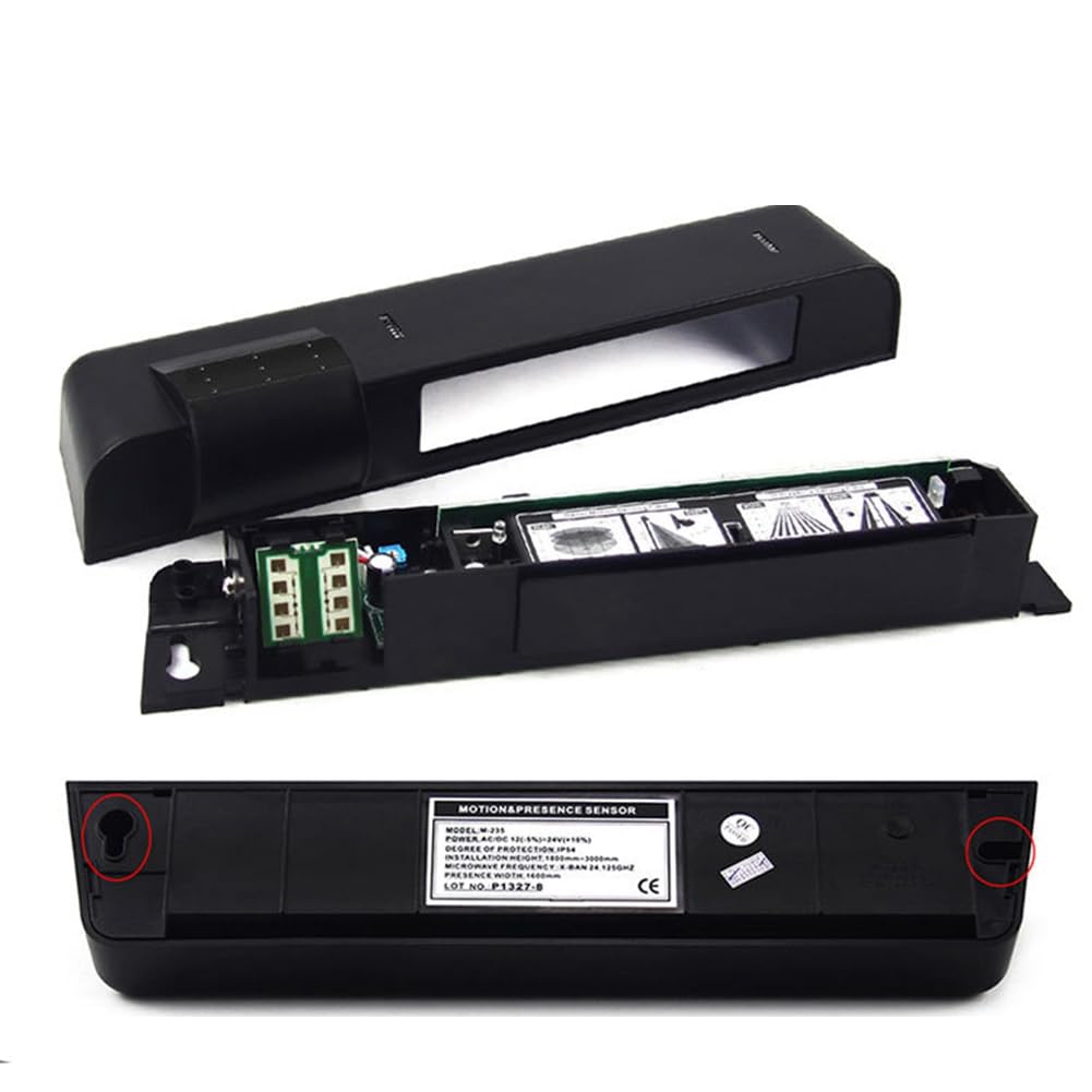 Sensor de Puerta MultipropóSito 2 en 1 para Abridor de Puerta Sensor de Seguridad por Infrarrojos y Radar para Puerta AutomáTica (Negro)