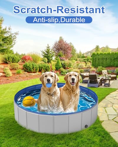image for Makigahara Dog Pool for Small Dogs, Plastic Pool for Dogs, Dog Bathtub