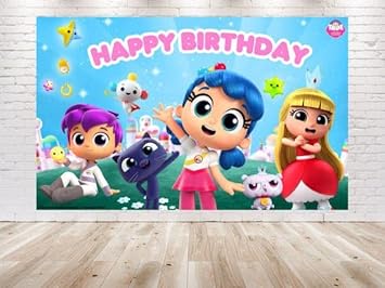 True Rainbow Kingdom Backdrop 5x3 FT Birthday Party Banner for Kids Theme Decorations and Photo Background