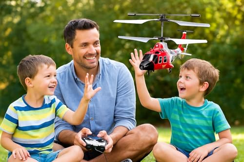 efaso Ferngesteuerter Hubschrauber SYMA S111G Rettungshubschrauber RC Helikopter LED Beleuchtung - Mini Helikopter 3-Kanal Mini Coast Guard Rescue Helicopter Hubschrauber