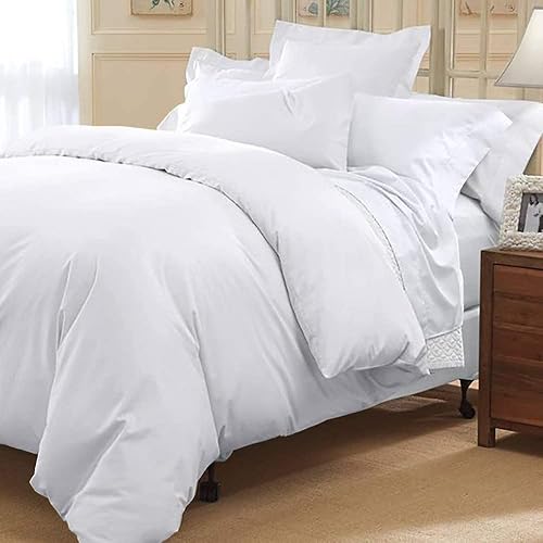 1 funda de edredón de 800 hilos, 100% algodón egipcio con cierre de cremallera y lazos en las esquinas, súper suave, calidad hotelera, tamaño Queen