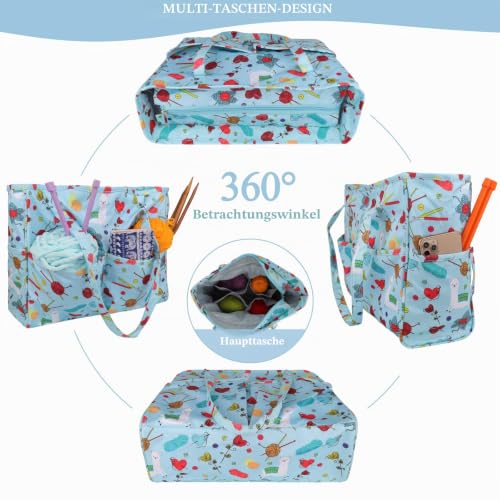 Coopay Basteltasche für Häkeln und Stricken, Blau, 35,6 x 14 x 30,5 cm – Bild 4