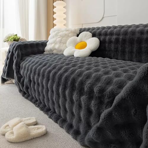 Plush Throws Blanket For Sofas Large 1 2 3 4 Seater Anti-Slip Sofa Slipcover Cat Scratch Resistant L/U Shaped Couch Covers Multifunctional Throw Blankets For Sofa Bed/Lounge Chair(180X460cm,Gray 2)