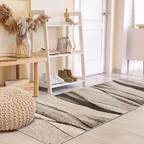 Mazovia Alfombra de Pasillo Larga - Design Modern Pelo Corto - Alfombras de Pasillo por Metros - Alfombras para Pasillos Largos - Moqueta por Metros - Beige - 100x150 cm Cover