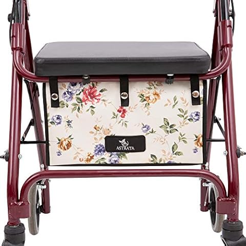 Extra Large Walker Underseat Bag - Rollator Accessories - Under Seat Storage Pouch for Rollator Walker with Seat - Walker Accessories - Replace Walker Basket for Seniors (Floral) Cover