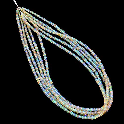 AAA + koraliki gładkie rondelle naturalny etiopski opal welo | 3 mm-4,5 mm koraliki 8 cali strand | etiopski opal półszlachetne podkładki kamienne