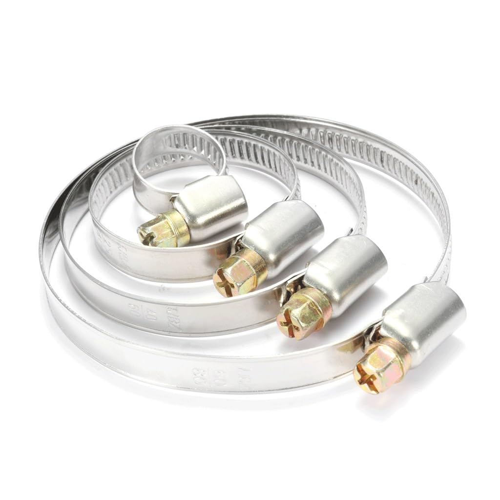 5 Stück Edelstahl-Schlauchschellen – verstellbare Rohrschellen for Heimwerker und den Einsatz im Automobilbereich(40-60mm)