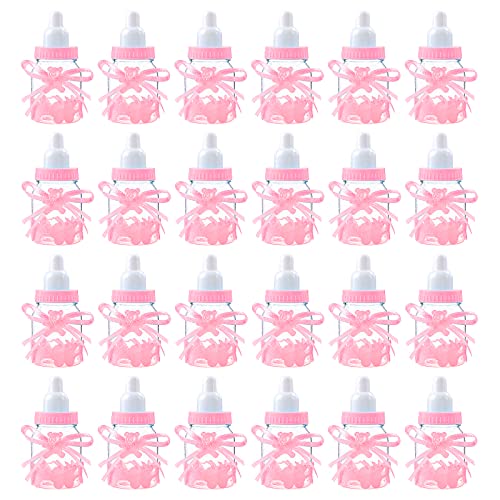 Biberon à Dragées Bonbons Bouteille,24 PCS Baby Shower Bonbons Bouteilles Décorations De Douche De Bébé Biberon pour Garçons Filles Articles De Fête...