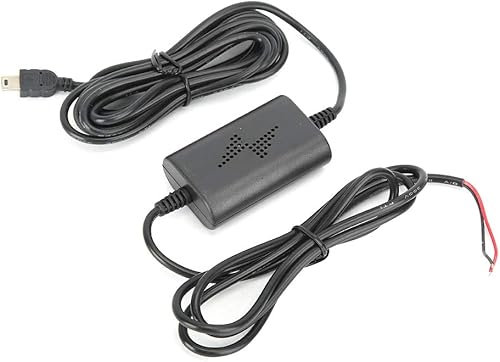 Acouto Dash Cam Hardwire Kit 12v 24V a 5V 2.5A Straight Mini USB Step Down Line para monitoreo de estacionamiento, cámaras de reserva de vehículos,