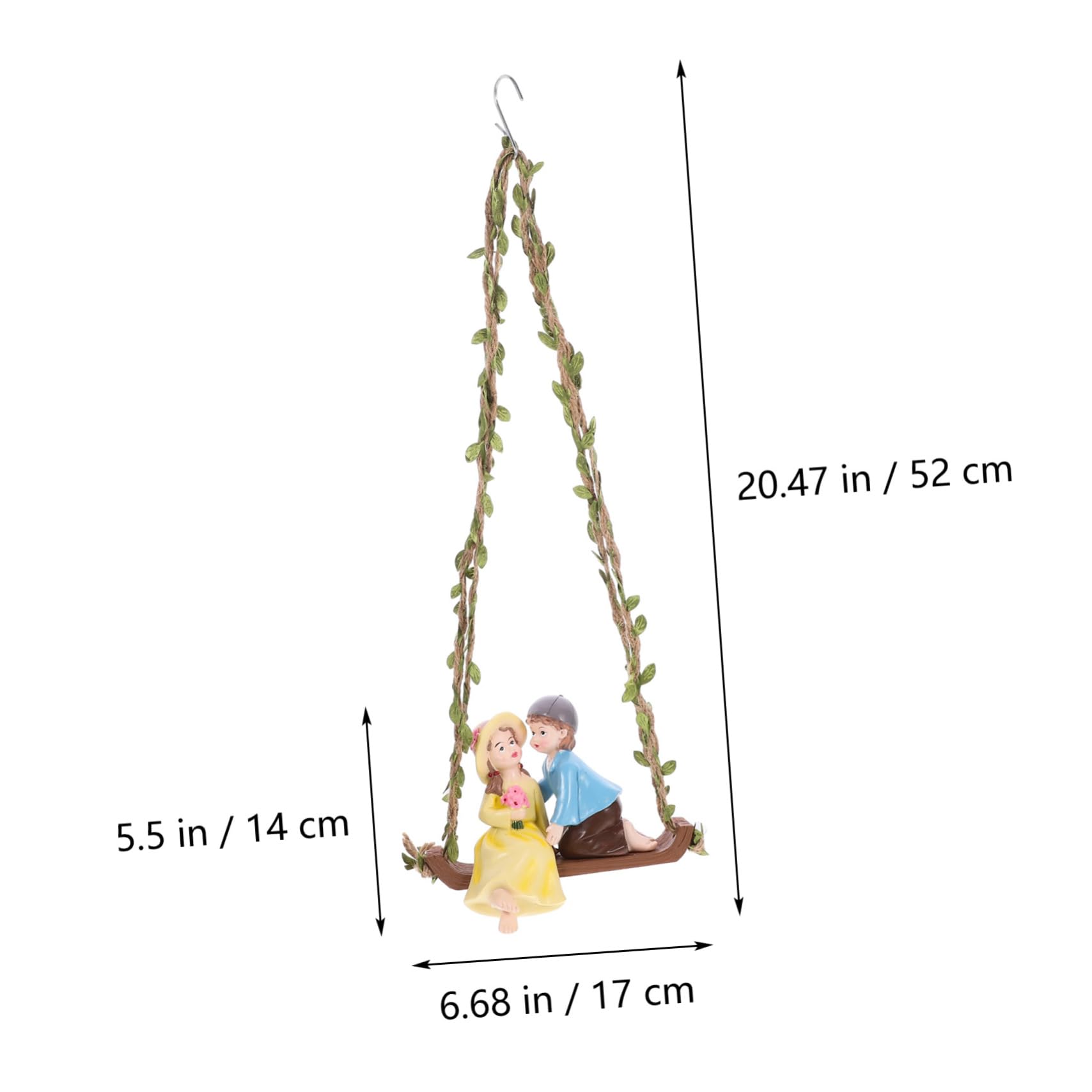 Toddmomy 3 Stück Schaukelnde Liebespaare Gartenfigur Wetterfeste Deko für Terrasse und Garten Resinstatue für Romantische für Gartenliebhaber