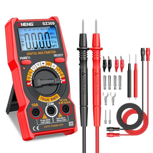ANENG Multimeter,SZ309 TRMS Volt Meter,Auto Ranging Voltage Tester,Ohm Digital Multimeter Tester Measures AC/DC Voltage,Current,Resistance,Continuity,Diode,NCV, Electrical Tester for Household Tools