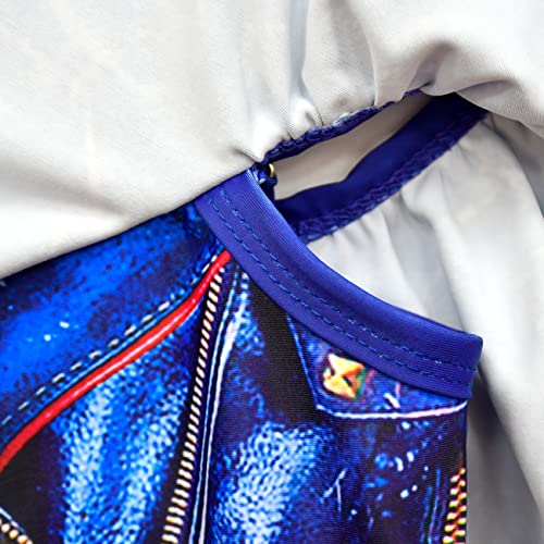 VARWANEO Descendants Bathing Suit for Girls, Cute Princess 2 Pieces Swimsuits Cartoon Printed Swimwear Bikini Sets Color-1, 4-5T3