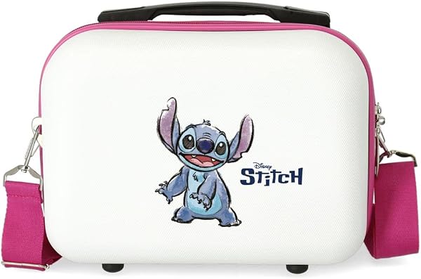 Disney Adorable Stitch Nececer Adaptowalny Biały 29x21x15 cm Twardy ABS 9,14L 0,6 kg, biała, Talla única, Adaptacyjna ko