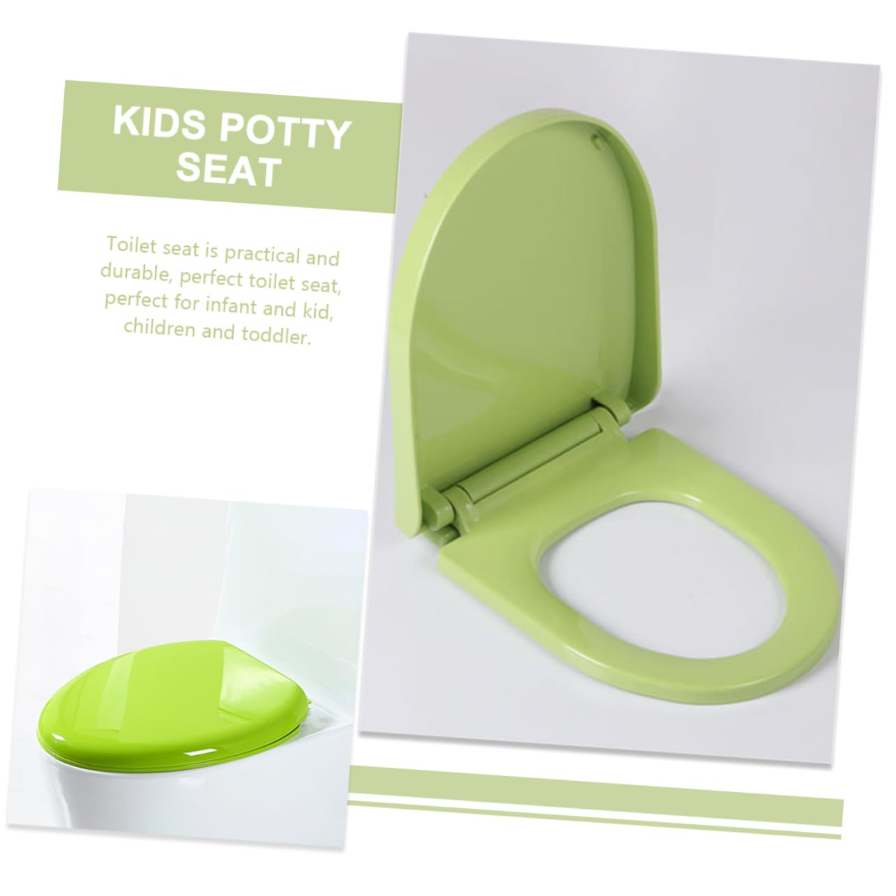 Sedile Wc per Bambini Portatile in Pp Verde Chiaro | Antiscivolo, per Training Bagno e Uscite, Igienico, Adatto a Infant e Bambini