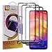 Guran [3 Paquete Protector de Pantalla para Xiaomi Redmi Note 7 / Note7 Pro Smartphone Cobertura Completa Protección 9H Dureza Alta Definicion Vidrio Templado Película - Negro