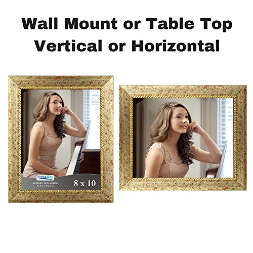 Icona Bay 8X10 (20X25 Cm) Gold Picture Frame, Baroque Style Photo Frame 8 X 10, Wall Mount Or Table Top, Regency Collection #TOP2