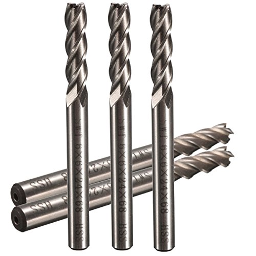 5 Stücke 6Mm Schaft Aluminium Hss Hss Klinge 6 × 6 × 24 × 68Mm Verlängert Schaftfräser Router Bit