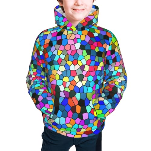Colorful Tie Dye Stained Glass 2 Kids Pullover Hoodies Boys Sweatshirts Girls Athletic Clothes with Pocket2