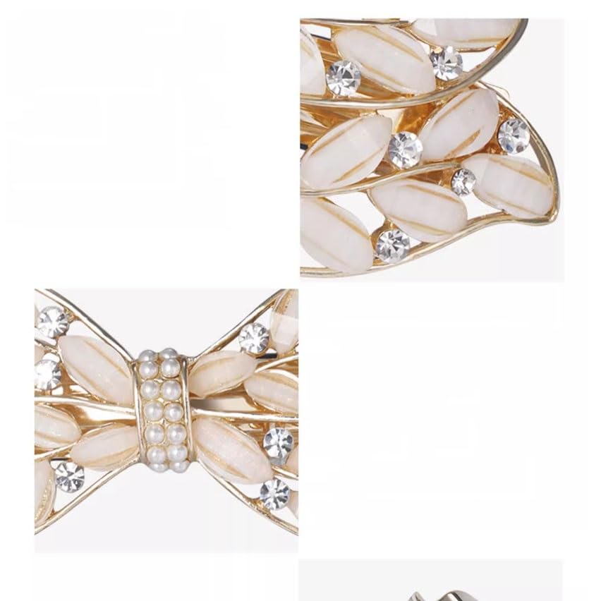 Pince à cheveux strass JFDBGU avec ressort pour femme - 4