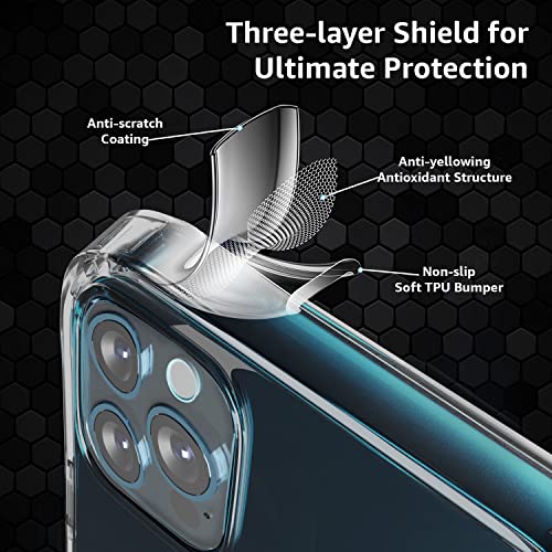 Image of amazon basics Ultra Hybrid Clear Camera Protection Back Cover Case For Iphone 12 Pro Max-(Polycarbonate|Transparent)