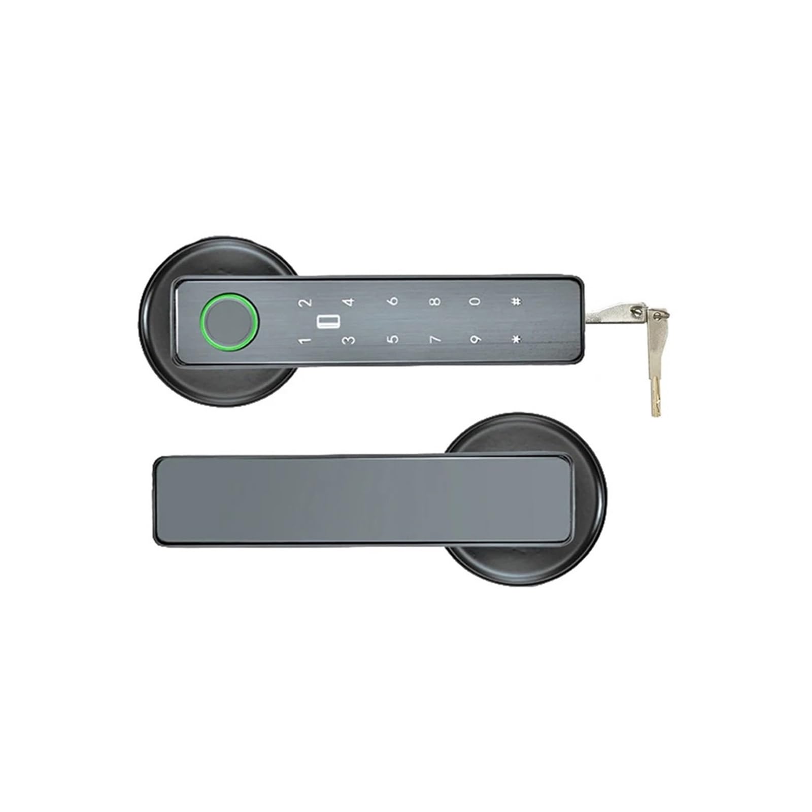 JVDDI Smart Door Handle, Deadbolt Lock Control Smart Fingerprint Password RFID IC Card Sensing Single Latch(Grijs,WiFi)