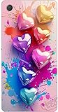 Coque en plastique rigide compatible avec Sony Xperia Z2, design coeur