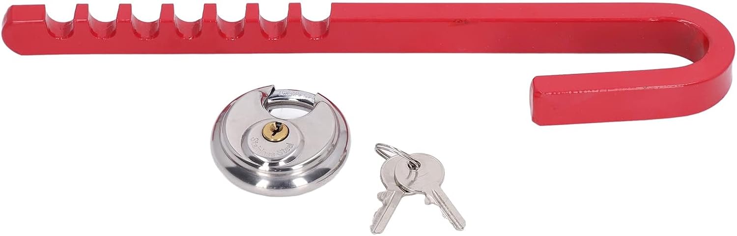 Aramox J Type Trailer Wheel Lock, Security Anti-Theft Clamp for Cars, Trucks, RVs, Steel Construction, Easy Installation