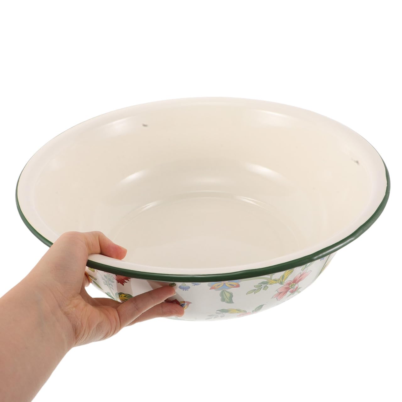 MAGICLULU Bol Émaillé Épais pour Cuisine Grand Bassin Multifonction Chaleur Facile à Nettoyer pour Pétrir Laver Légumes et Préparation Alimentaire Quotidienne