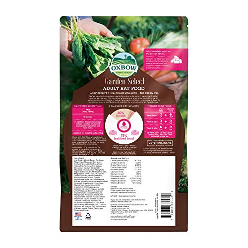 Oxbow Animal Health Garden Select Adult Rat Food, Garden-Inspired Recipe for Adult Rats, Non-GMO, Made in The USA, 2.5… - Image 3