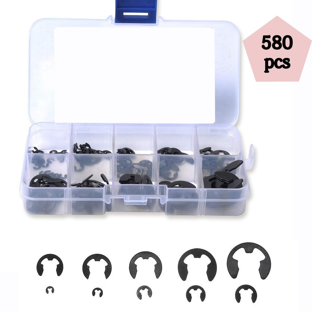 580 Anelli Elastici E-Clip In Acciaio Inox - 10 Misure Da 1.5mm A 10mm Per Fissaggi Meccanici - Foto 4